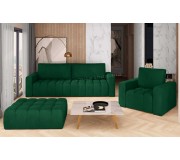 Set de mobila moale Eltap Lazaro 3+1+Pouf Monolith 37 (Emerald)