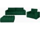 Set de mobila moale Eltap Lazaro 3+1+Pouf Monolith 37 (Emerald)