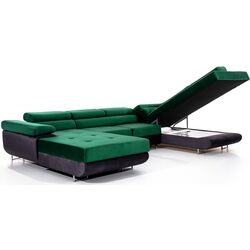 Диван П-образный Eltap Rodrigo Right Monolith 37/Monolith 97 (Emerald/Dark Graphite) Thumb