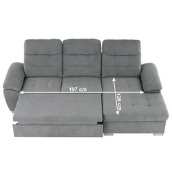 Диван угловой раскладной Mobhaus Evangelin Right (Gray) Thumb