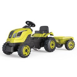 Tractor cu pedale si remorca Smoby Farmer XL 710130 (Light Green)