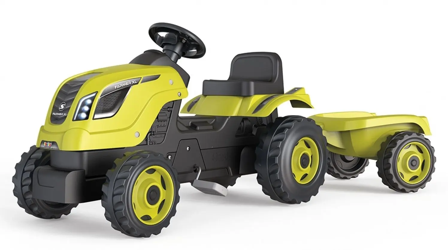Tractor cu pedale si remorca Smoby Farmer XL 710130 (Light Green)