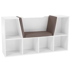 Etajera cu scaun tapițat Tempo Kondela Feria (White/Gray)