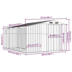 Casuta gradina VidaXL 3188288 277x365.5x179 (Green) Thumb