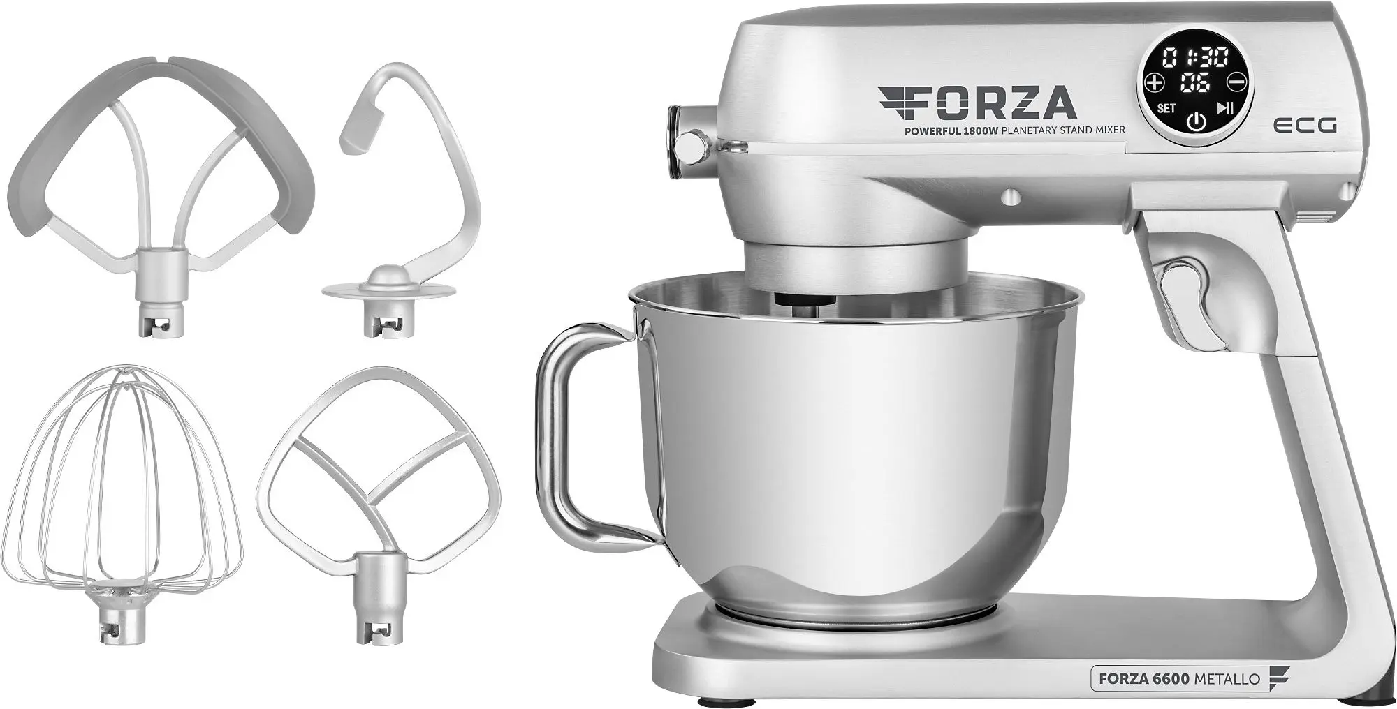 Кухонный комбайн ECG Forza 6600 Metallo Argento (Silver)