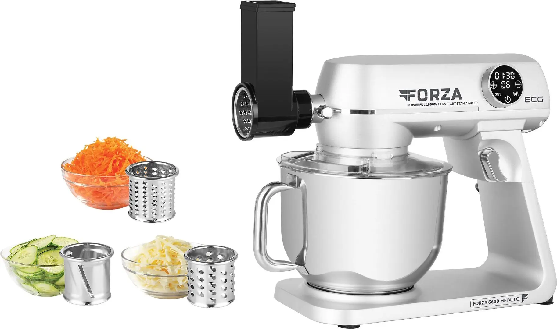 Кухонный комбайн ECG Forza 6600 Metallo Argento (Silver)