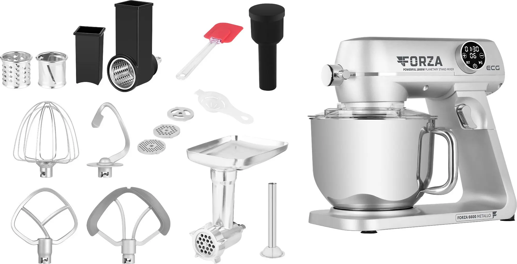 Кухонный комбайн ECG Forza 6600 Metallo Argento (Silver)