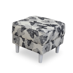 Кресло с пуфом Tempo Kondela Astrid (White/Gray Butterflies) Thumb