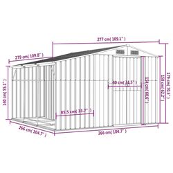 Сарай-хозблок VidaXL 3188290 277x279x179 (Grey) Thumb