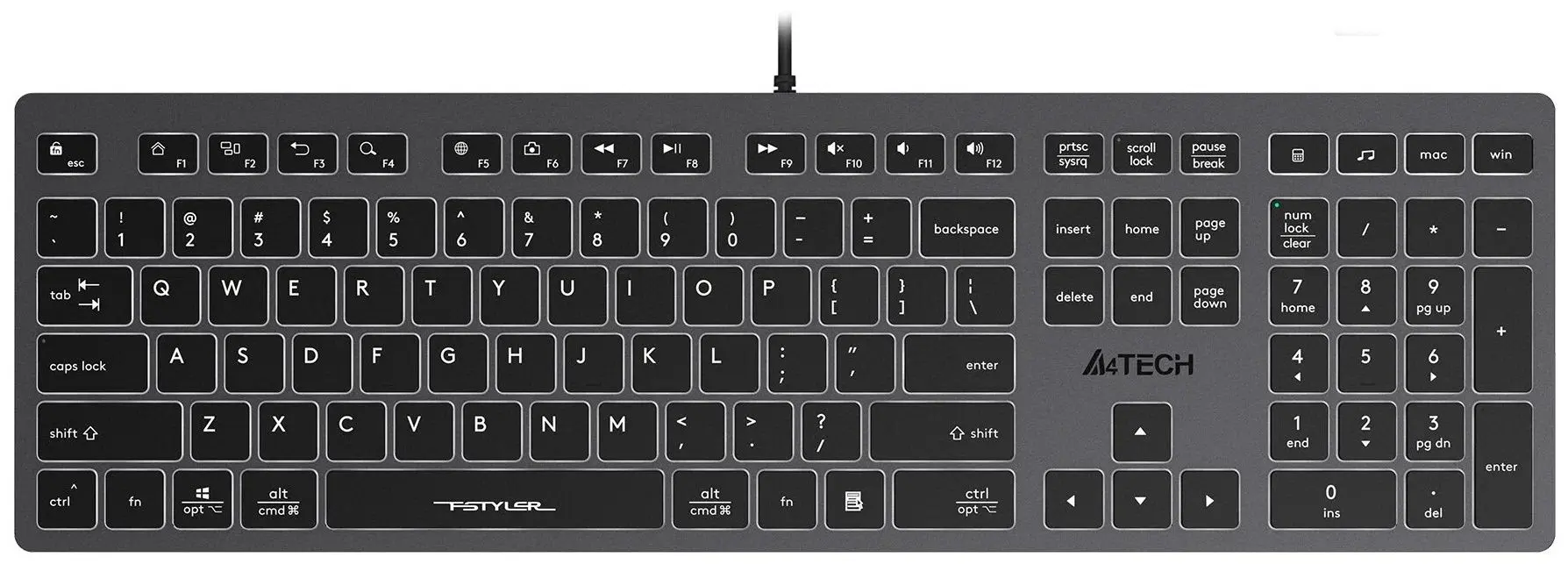 Клавиатура A4Tech Fstyler FX60 (Gray)