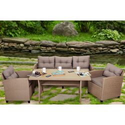 Set mobilier de gradina Green Bay Cartagena (Cappuccino)