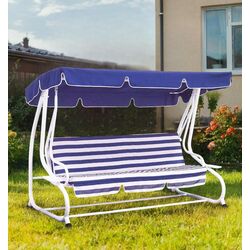 Скамья-качели с тентом Green Bay Creta (Blue/White)