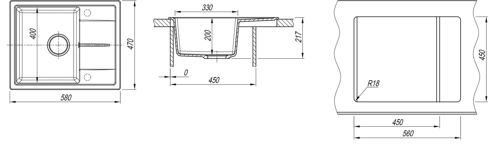 Chiuveta Dr.Gans Nica 580 (Black) - 4