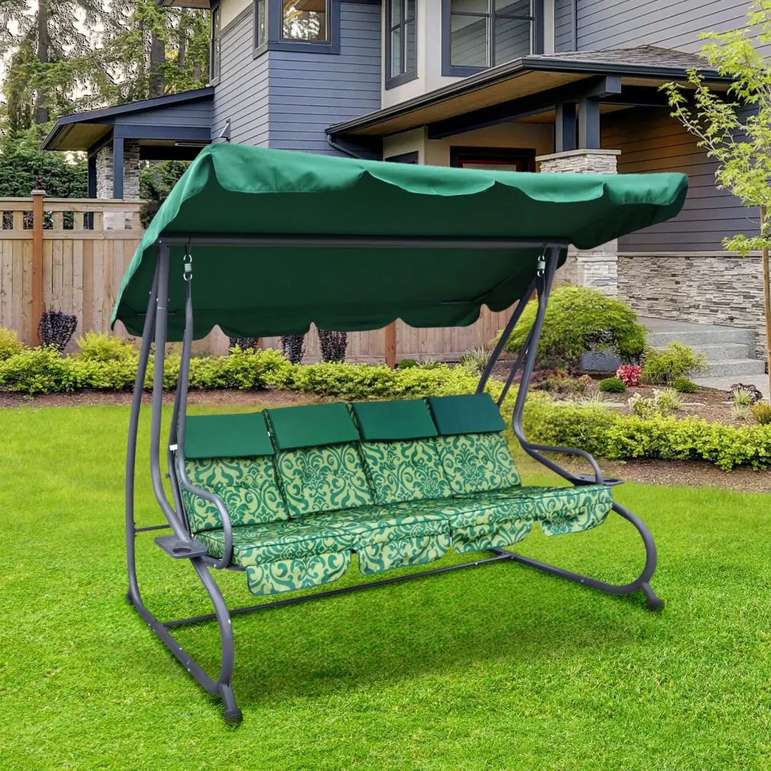 Скамья-качели с тентом 2в1 Ramiz Swingchair 8078 Z (Pattern Green)