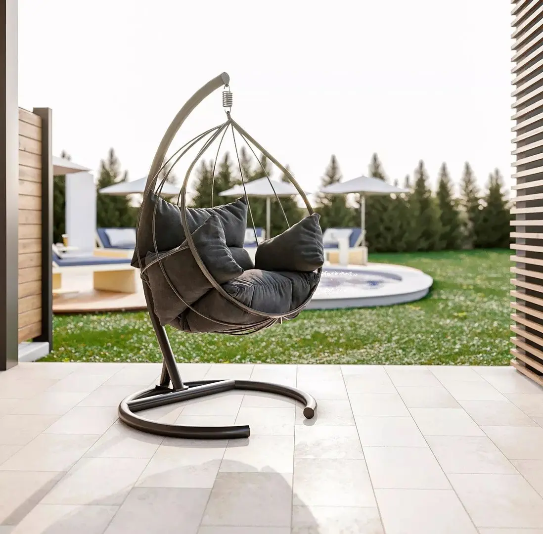 Fotoliu suspendat Kalune Design Mavera (Anthracite/Gray)