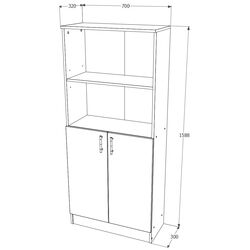 Стеллаж Haaus Flint 2Д1П (Sonoma Oak) Thumb
