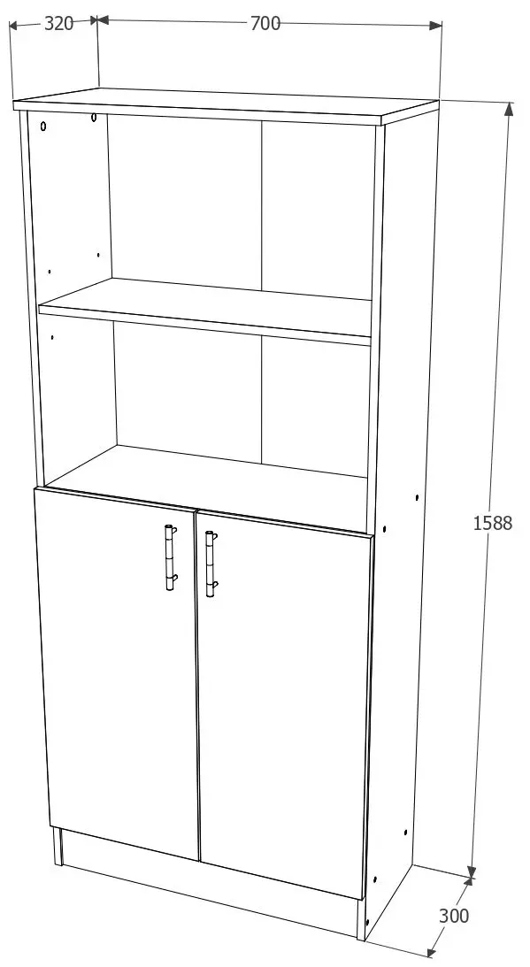Стеллаж Haaus Flint 2Д1П (Sonoma Oak) - 4