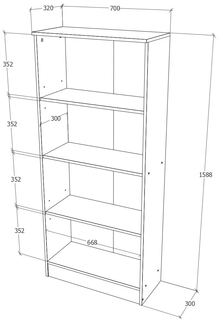 Стеллаж Haaus Flint 2Д1П (Sonoma Oak) - 2