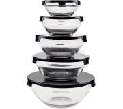 Set caserole cu capace Trend-Mix Cooking Bowl 5pcs (Black)