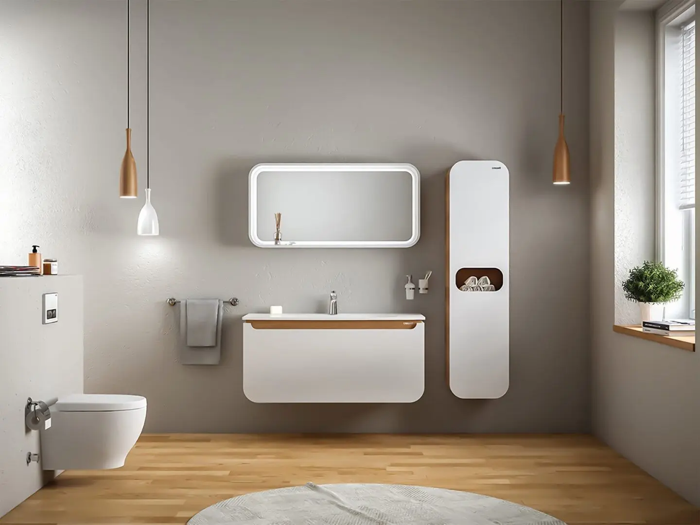 Penal Creavit Pion PN2160.02.BDM (Natural Oak/Matt White) - 2