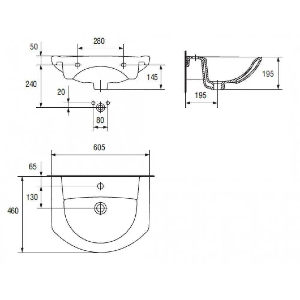 Умывальник Cersanit Libra 60