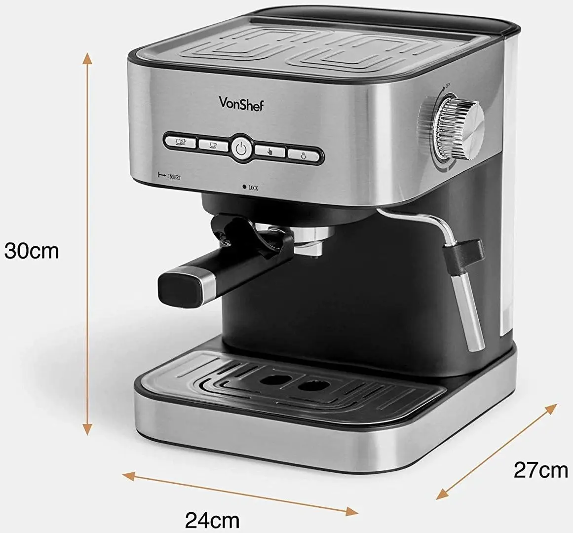 Aparat de facut cafea VonShef 2000103 (Silver/Black) - 7
