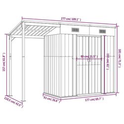 Casuta gradina VidaXL 364526 277x110.5x181 (Anthracite) Thumb