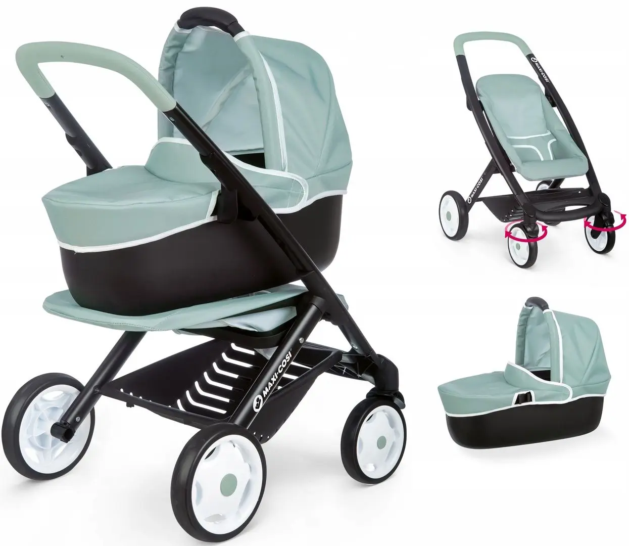 Коляска для куклы 3в1 Smoby Maxi-Cosi 253120 (Green/Black)