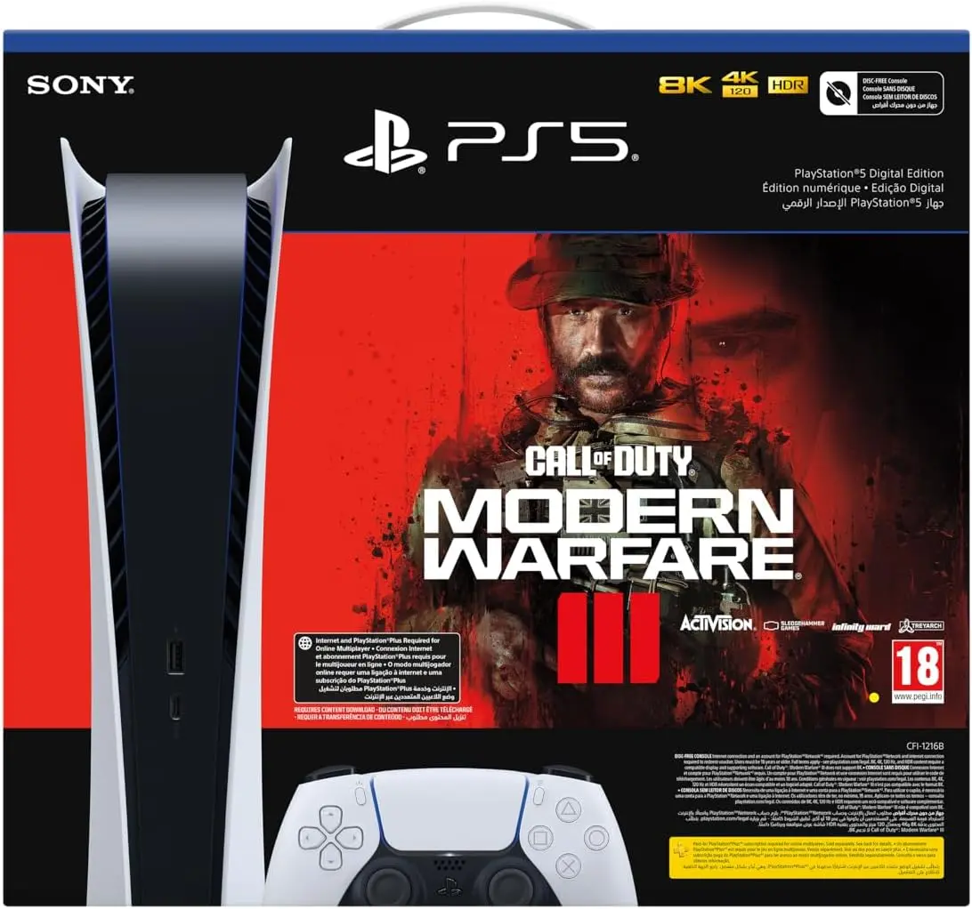 Игровая консоль Sony PlayStation 5 Digital Edition 825GB + Call of Duty MWIII (White) - 7