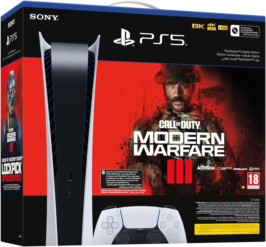 Игровая консоль Sony PlayStation 5 Digital Edition 825GB + Call of Duty MWIII (White) - 8