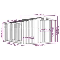 Сарай-хозблок VidaXL 3188291 277x365.5x179 (Grey) Thumb