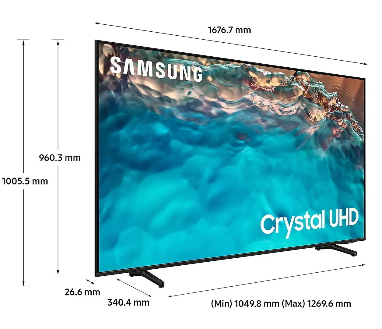 Televizor Samsung 75" Crystal UHD 4K UE75BU8000UXUA (Black)