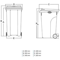 Tomberon pentru deseuri Uniplast 120L (Yellow) Thumb