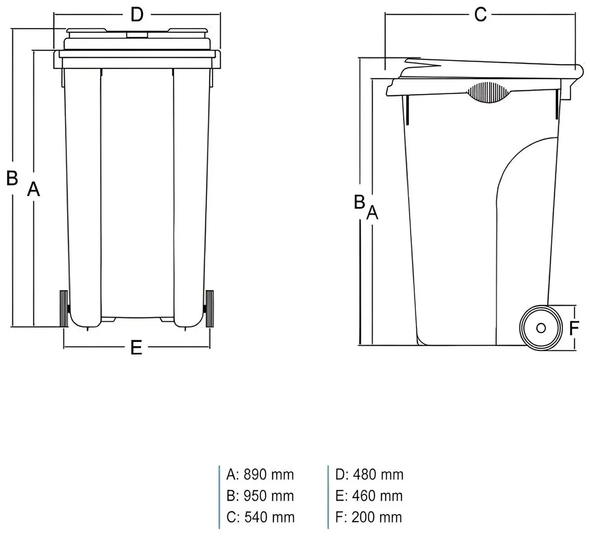 Tomberon pentru deseuri Uniplast 120L (Yellow)