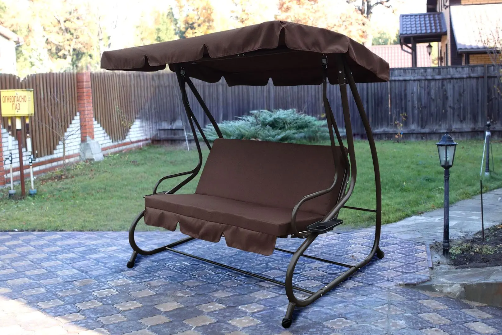 Скамья-качели с тентом Waltz Corfu C1089 (Brown)