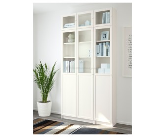 Книжный шкаф Ikea Billy/Oxberg стекло 120x30x237 (Белый)