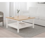 Masuta pentru reviste Ikea Hemnes 90x90 (Vopsit Alb/Maro Deschis)