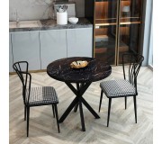 Set de sufragerie Prestige Bendir Star Leg 70x75cm 1+2 (Dark Marble/Black)