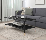 Masa pentru reviste Ikea Asperod 115x58 (Negru/Sticla Negru)