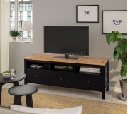 Tumba pentru TV Ikea Hemnes 148x47x57 (Negru-maro/Maro-deschis)