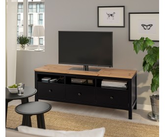 Tumba pentru TV Ikea Hemnes 148x47x57 (Negru-maro/Maro-deschis)