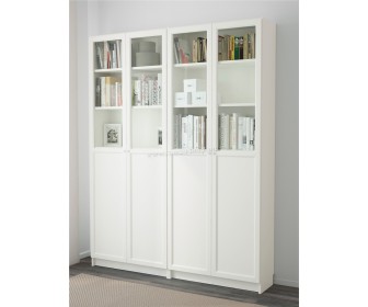 Книжный шкаф Ikea Billy/Oxberg 160x30x202 (Белый)