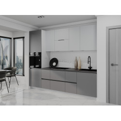 Bucatarie modulara Bayro Monty 8 2.6m (Light Grey/Stone Grey)