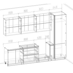 Bucatarie modulara Bayro Monty 10 3.0m (White) Thumb