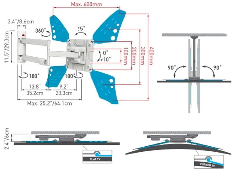 Suport pentru televizor Barkan Mounts 3400LW (32"-70")