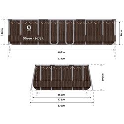 Каркасный бассейн 16в1 Avenli 2820 427x275x100cm (Brown) Thumb