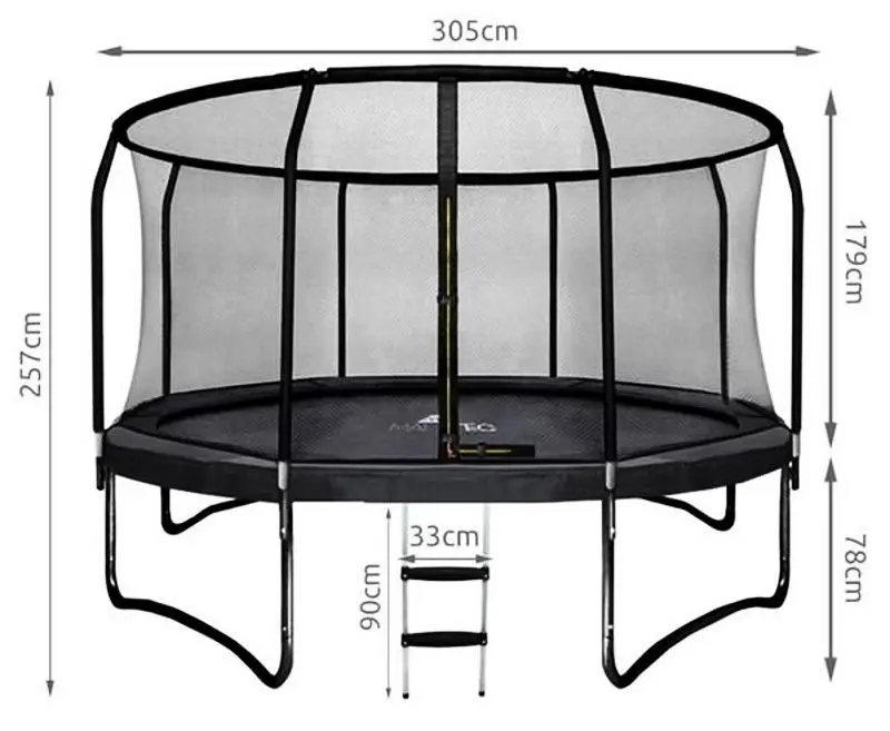 Trambulina cu plasa de protectie Malatec 2211 305cm (Black) - 2