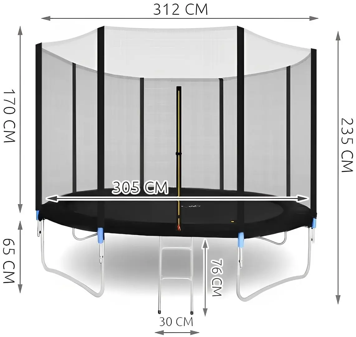 Trambulina cu plasa de protectie Malatec 5560 312cm (Black) - 3
