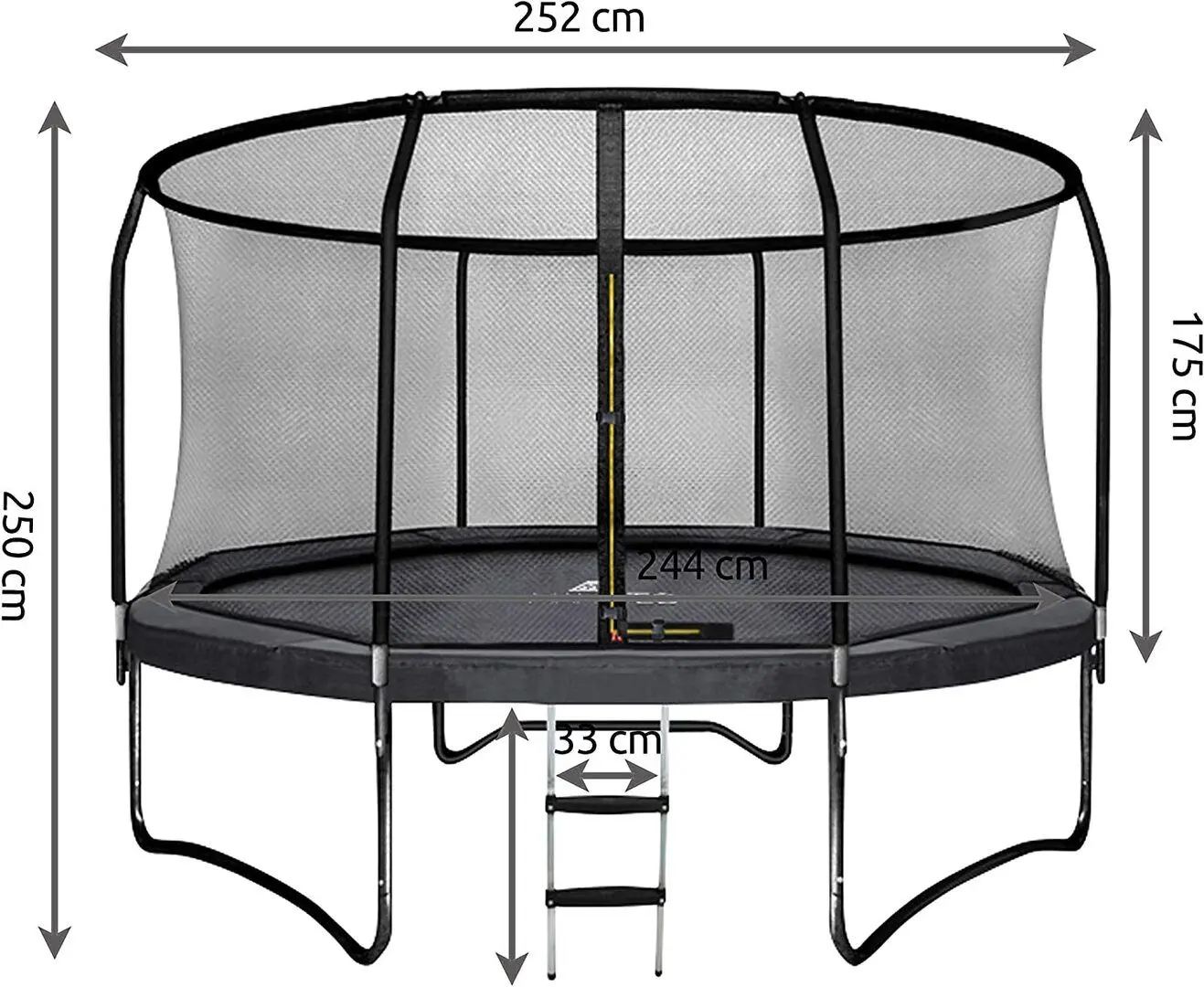 Батут с защитной сеткой Malatec 9816 244cm (Black) - 3