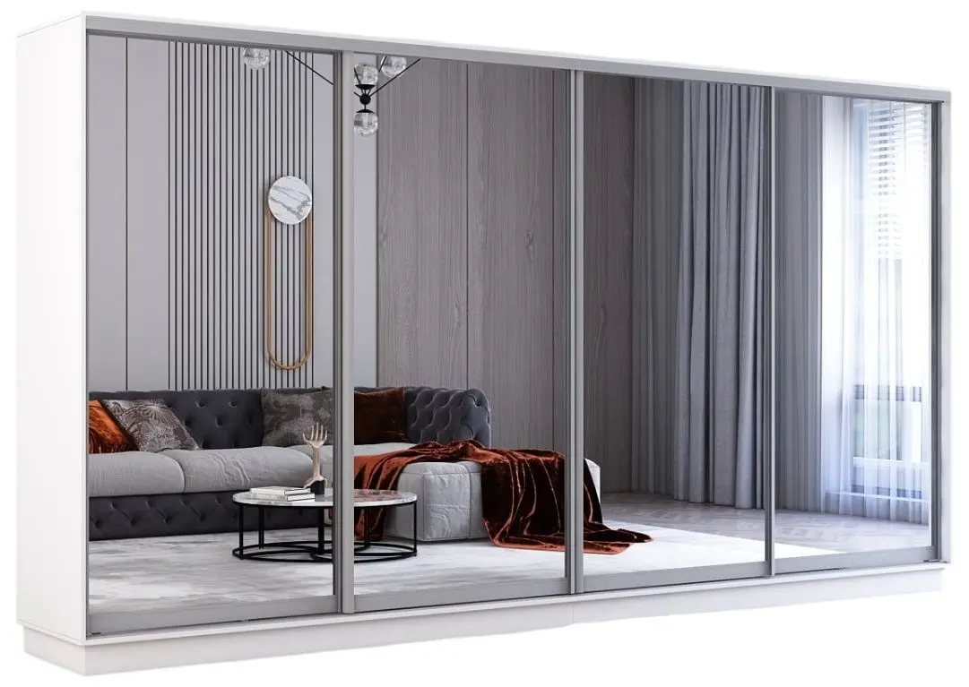 Dulap-cupe Mobildor Fox 4 usi cu oglinda 370x220x60 (White)